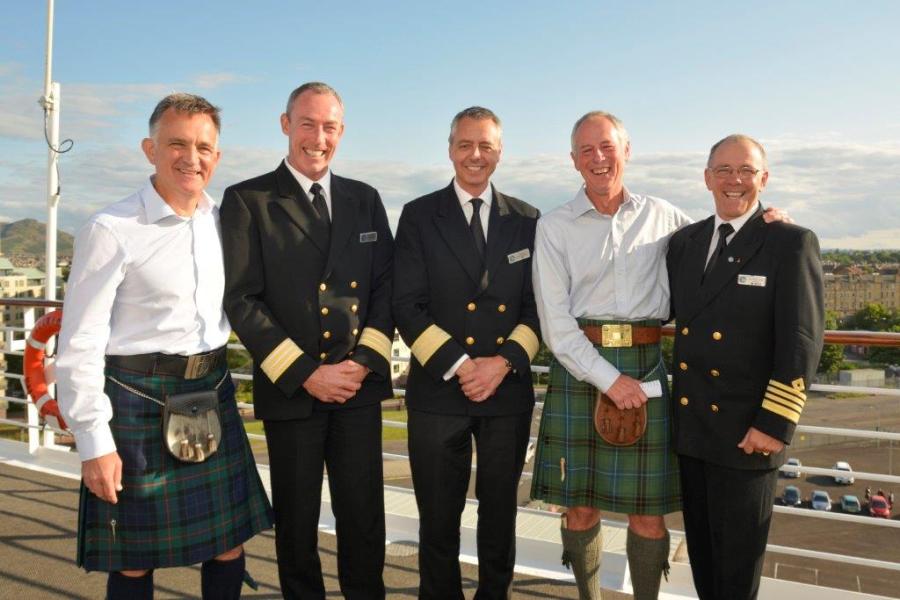 PerryGolf Co-Founder Colin Dalgleish with Azamara Captain and First Mates